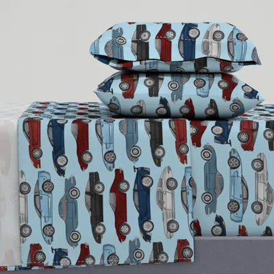 Spoonflower Cars In Blue And Red Dh Full Sheet Set
