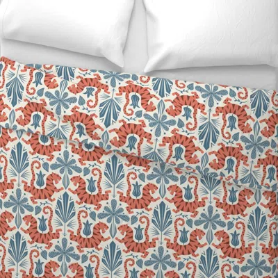 Spoonflower Catch A Tiger By The Toe Orange And Blue King Pillow Sham