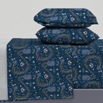 Spoonflower Catching Fireflies King Sheet Set