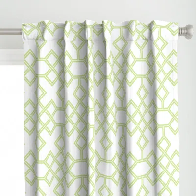 Spoonflower Celery Green Geometric Curtain Panel