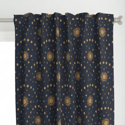 Spoonflower Celestial Crescent Moon Curtain Panel