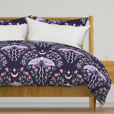Spoonflower Celestial Lavender Luna Moth - Duvet Cover