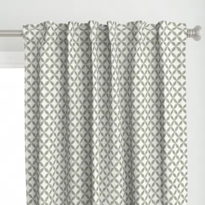 Spoonflower Celia Cottagecore Block Curtain Panel In Gray