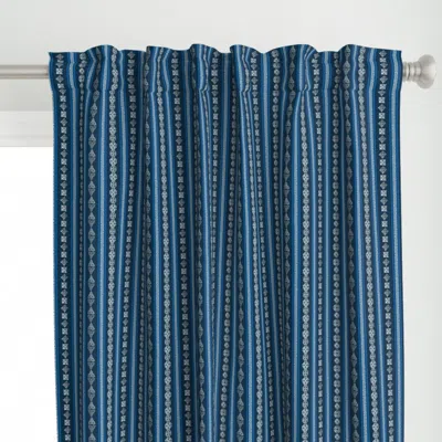 Spoonflower Celtic Stripes (silver On Curtain Panel In Blue