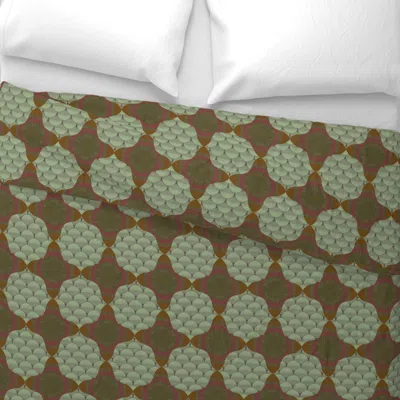 Spoonflower Center Star - Jade Green - Small Scale Wide Cotton Sateen 3.5 oz 26" X 20" Standard Knife Edge