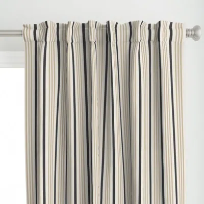 Spoonflower Charcoal Black Khaki & Curtain Panel