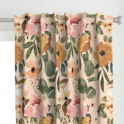 Spoonflower Charlotte Boho Floral On Curtain Panel
