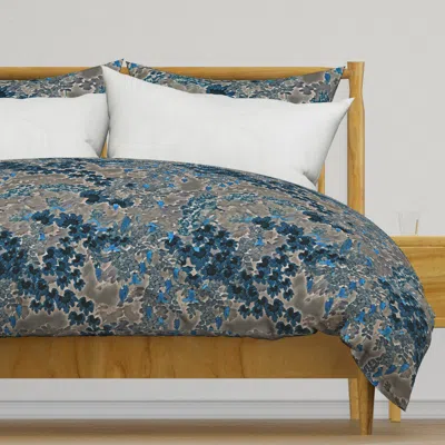 Spoonflower Charlotte's Garden - Blue Iron Duvet Cover