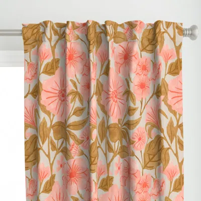 Spoonflower Charlotte S Garden - Pink Curtain Panel