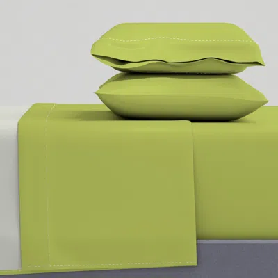 Spoonflower Chartreuse Solid Lime Green Queen Sheet Set