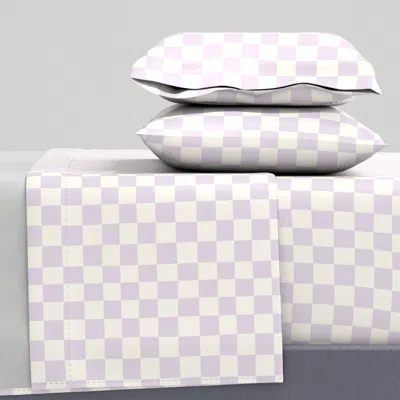 Spoonflower Checkerboard // Pastel Lilac Purple // Freehand Coordinating Basics Full Sheet Set