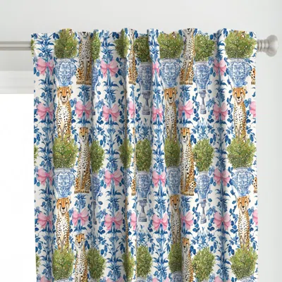 Spoonflower Cheetahs In Blue And Curtain Panel