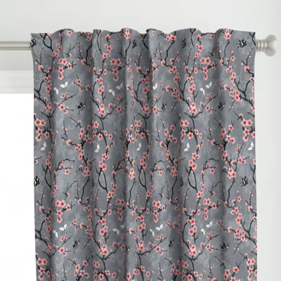 Spoonflower Cherry Blossom Pink On Curtain Panel
