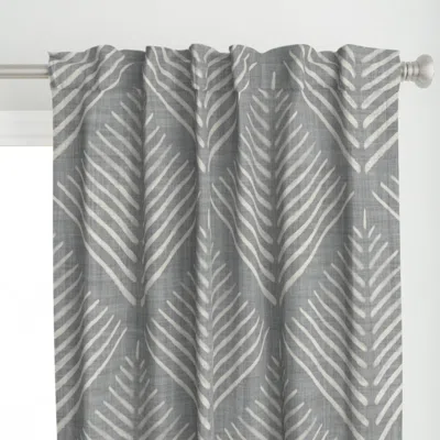 Spoonflower Chevron Fern Leaf Curtain Panel