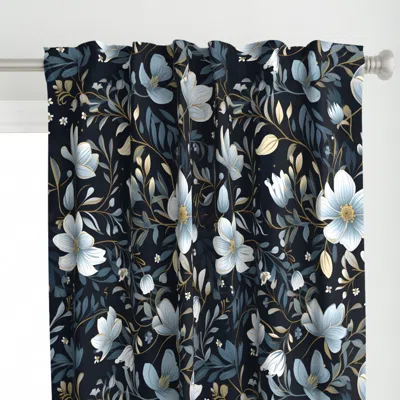 Spoonflower Chic Botanical Floral Curtain Panel