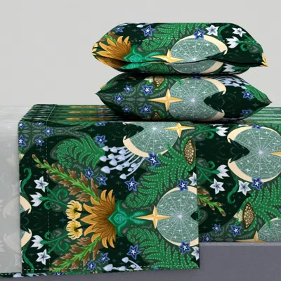 Spoonflower Childrenofthenight-green King Sheet Set
