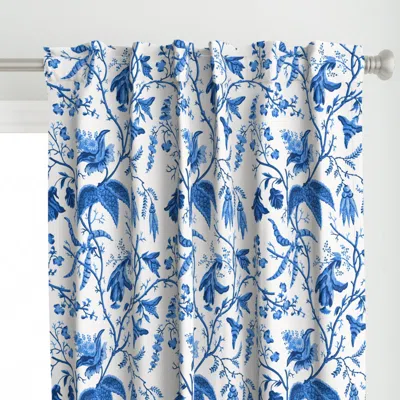 Spoonflower Chinese Garden In Cobalt Curtain Panel