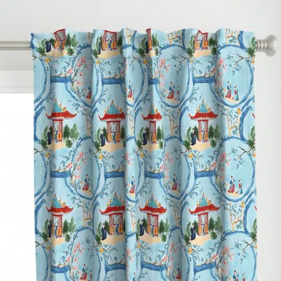 Spoonflower Chinoiserie Court Figures Curtain Panel