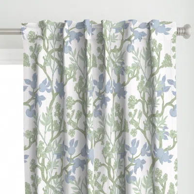 Spoonflower Chinoiserie Garden Curtain Panel In Blue