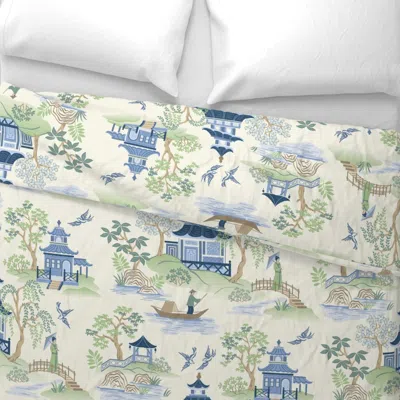 Spoonflower Chinoiserie Large Scale Wide Cotton Sateen 3.5 oz 26" X 20" Standard Knife Edge