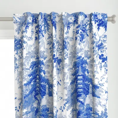 Spoonflower Chinoiserie Palace Willow Curtain Panel