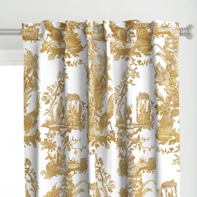 Spoonflower Chinoiserie Toile Gilt On Curtain Panel