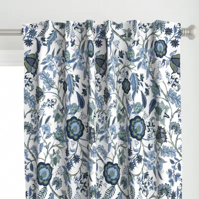 Spoonflower Chintz Cornflower Blue Curtain Panel