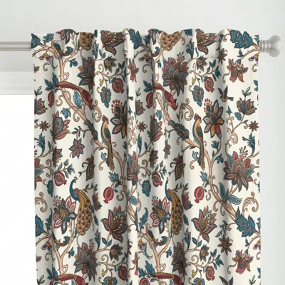 Spoonflower Chintz Revival Heritage Curtain Panel In Neutral