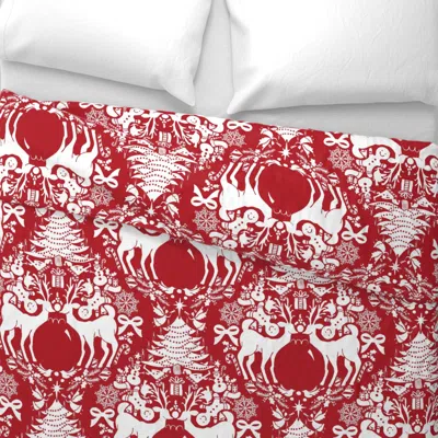 Spoonflower Christmas Damask Wide Cotton Sateen 3.5 oz 26" X 20" Standard Knife Edge