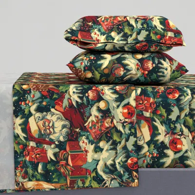 Spoonflower Christmas Theme Belle Epoque-2 Cal King Sheet Set
