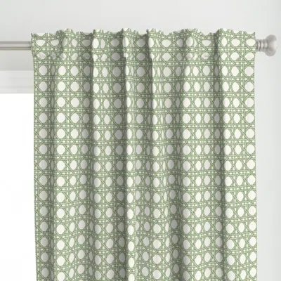 Spoonflower Classic Cane Small Green Curtain Panel