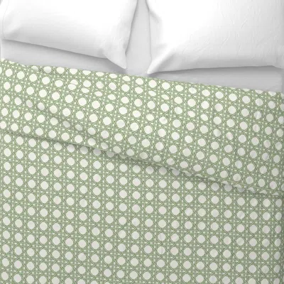 Spoonflower Classic Cane Small Green Petite 2" Wide Cotton Sateen 3.5 oz 26" X 20" Standard Knife Edge