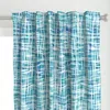 Spoonflower Classic Checkered Ocean Curtain Panel