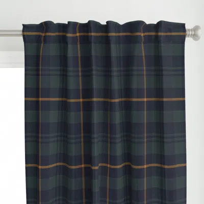 Spoonflower Classic Dark Green Navy Curtain Panel