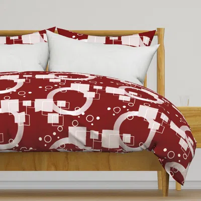 Spoonflower Classic Geometry Red Duvet Cover