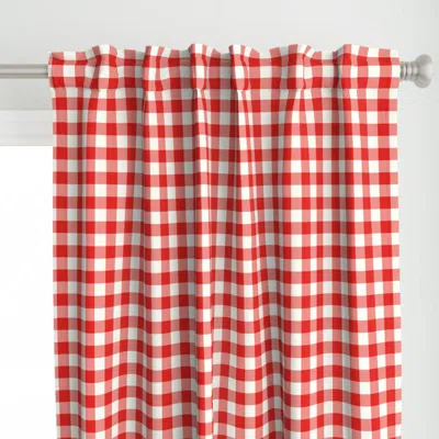 Spoonflower Classic Gingham Natural Curtain Panel