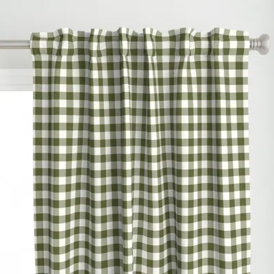 Spoonflower Classic Gingham Natural Curtain Panel