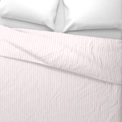 Spoonflower Classic Light Pink And White Hand Drawn Preppy Stripe Euro Pillow Sham