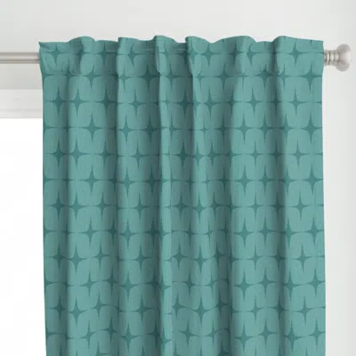 Spoonflower Classic Mid Mod Teal - Curtain Panel