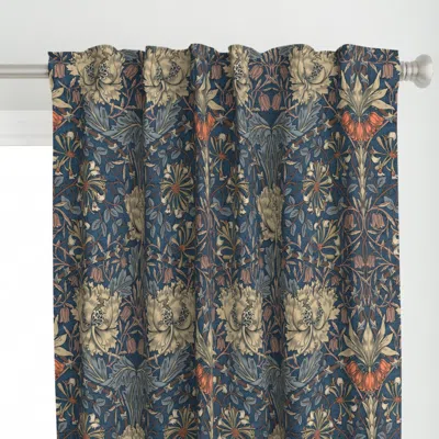 Spoonflower Classic Navy & Marigold Curtain Panel