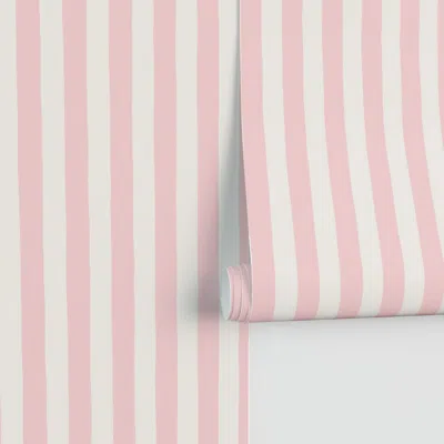 Spoonflower Classic Thin Hand Drawn Soft Pink Preppy Stripes Cottage Baby Girl Nursery Performance