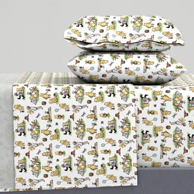 Spoonflower Classic Winnie The Pooh On White Queen Sheet Set