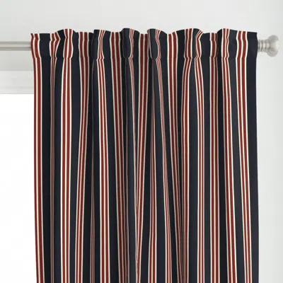 Spoonflower Classical Red White Blue Curtain Panel