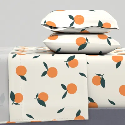 Spoonflower Clementine Ivory Cal King Sheet Set