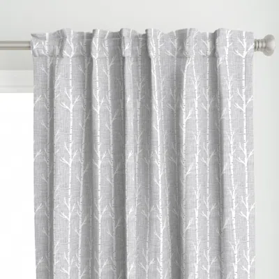 Spoonflower Cloud Linen Birch Trees Curtain Panel