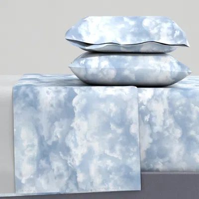 Spoonflower Clouds 1 (more White Than Clouds 2) Large Scale Queen Sheet Set