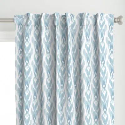 Spoonflower Coastal Blue Watercolor Curtain Panel