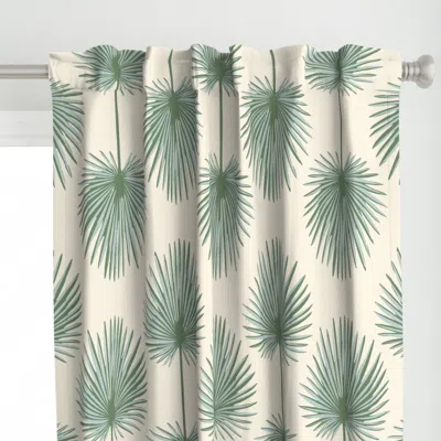 Spoonflower Coastal Chic Palm Leaves Curtain Panel
