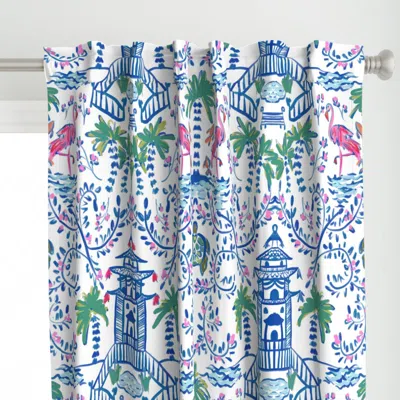 Spoonflower Coastal Chinoiserie Color Curtain Panel