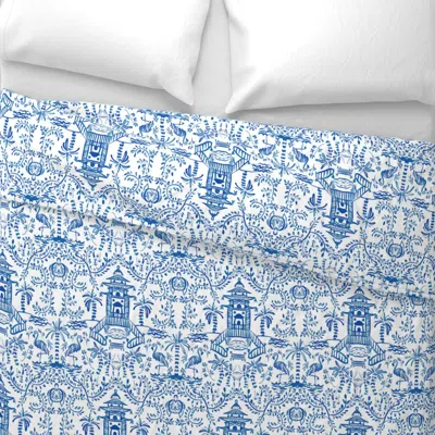 Spoonflower Coastal Chinoiserie Wide Cotton Sateen 3.5 oz 26" X 20" Standard Knife Edge